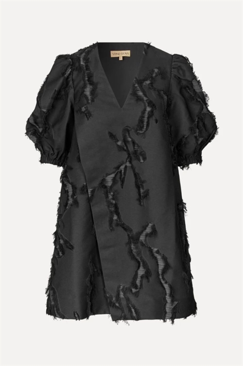 STINE GOYA PUFFY SLEEVES MINI DRESS JET BLACK